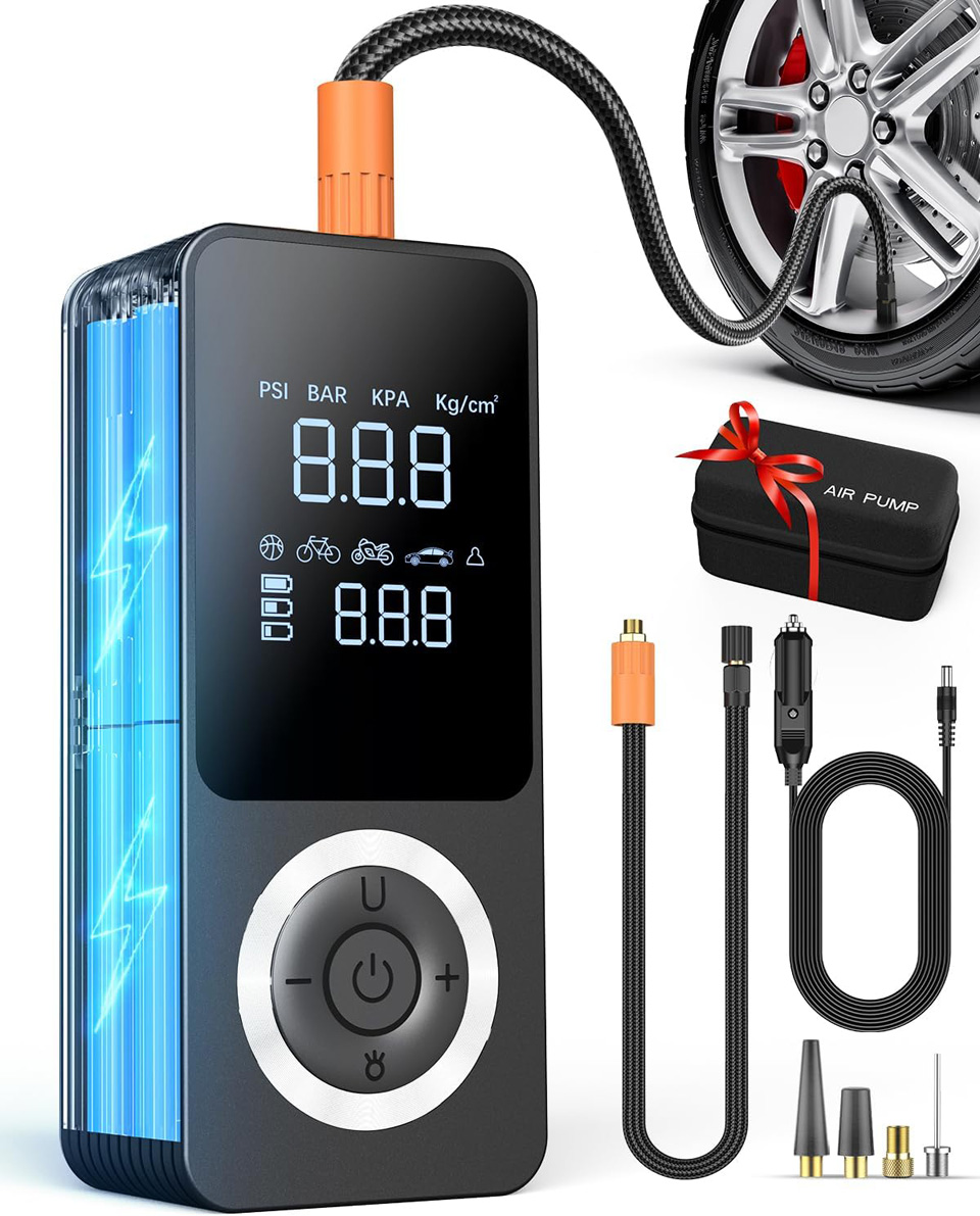 Obsidian Portable Tire Inflator With Tire Pressure Gauge