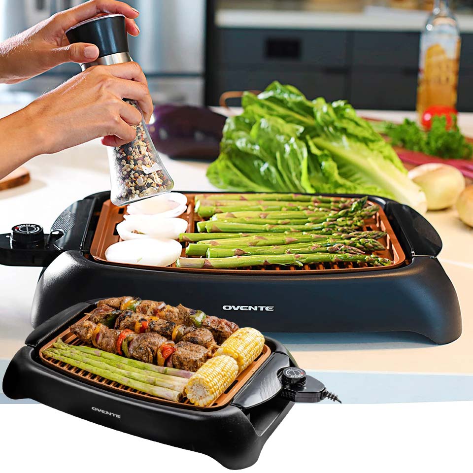 Ovente Electric Indoor Smokeless Cooking Grill