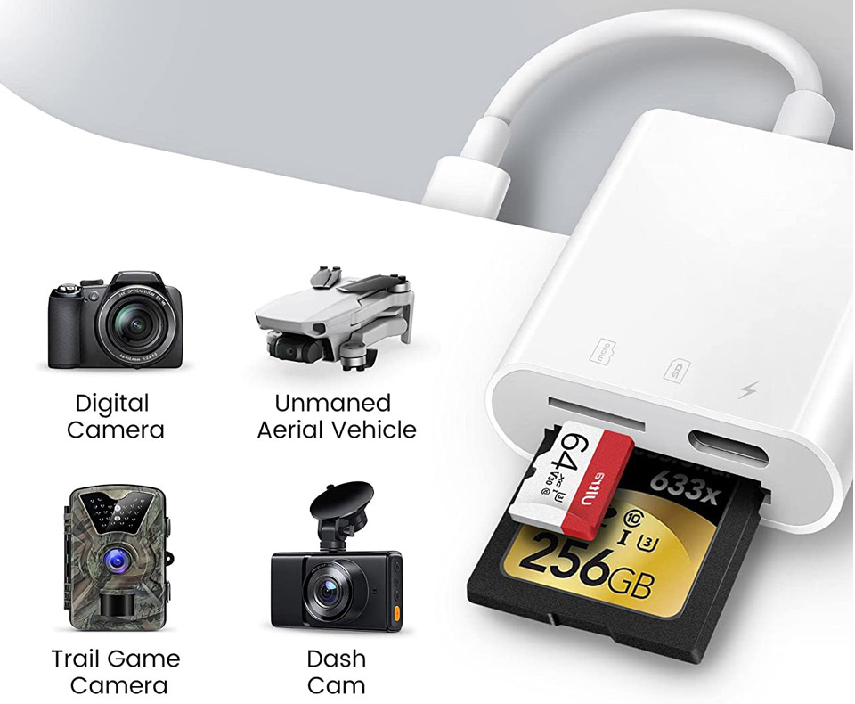 Oyuiasle Two-way Transfer SD Card Reader For iPhone And iPads