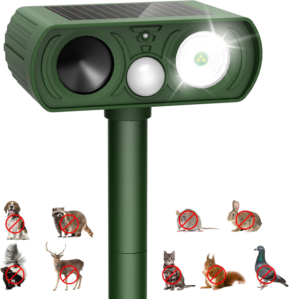 PIMAG Solar Ultrasonic Animal Repellent Outdoor