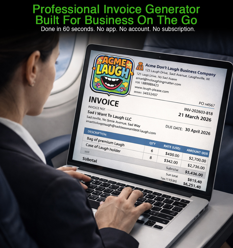 Professional Invoice Generator Built For Business On The Go