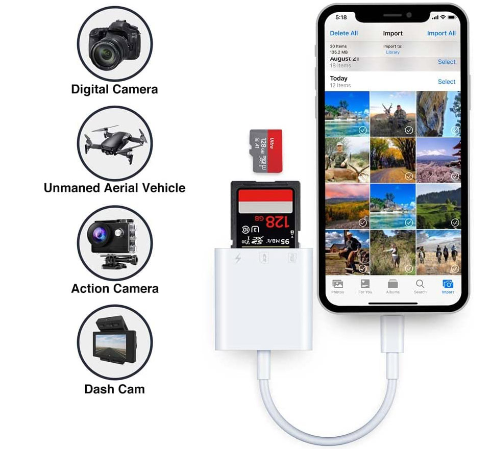 PuavntView SD Card Reader For iPhone & iPad