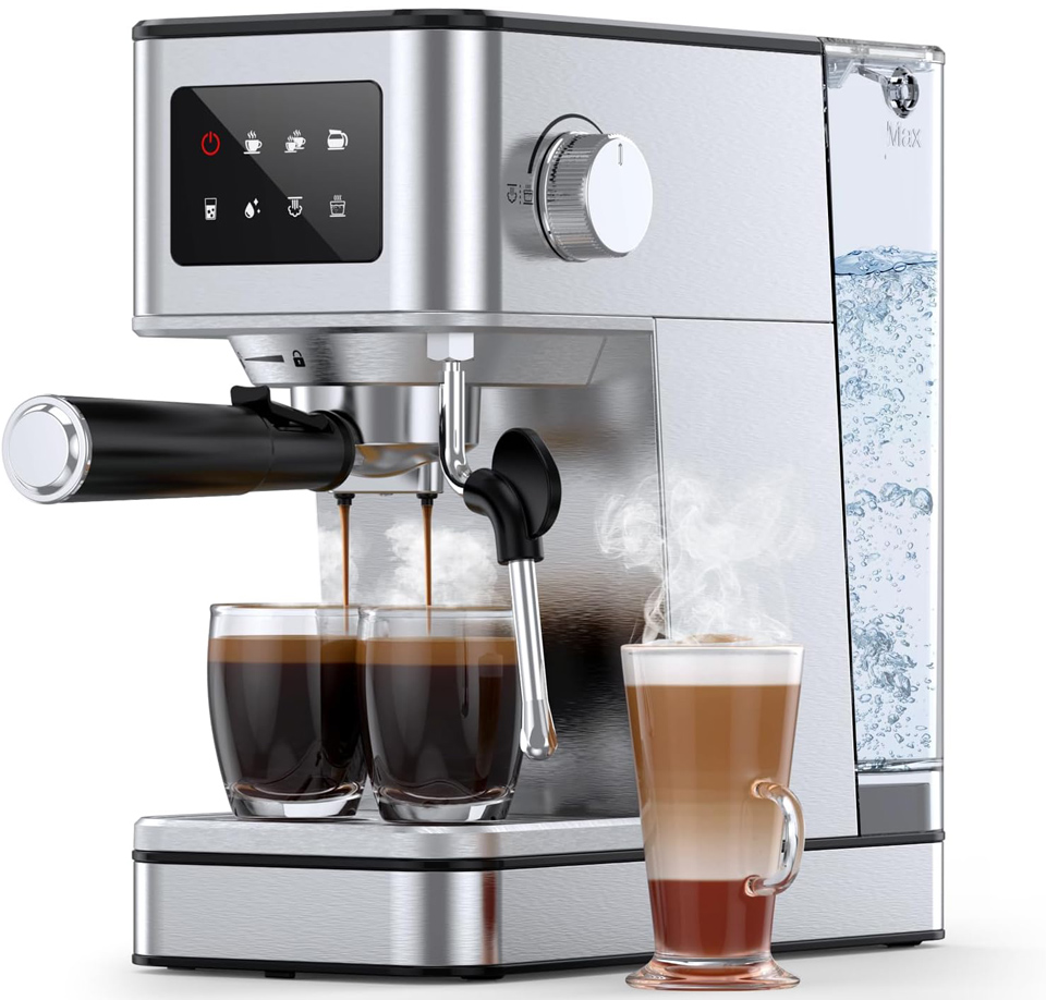QJA Professional Espresso Maker With Milk Frother