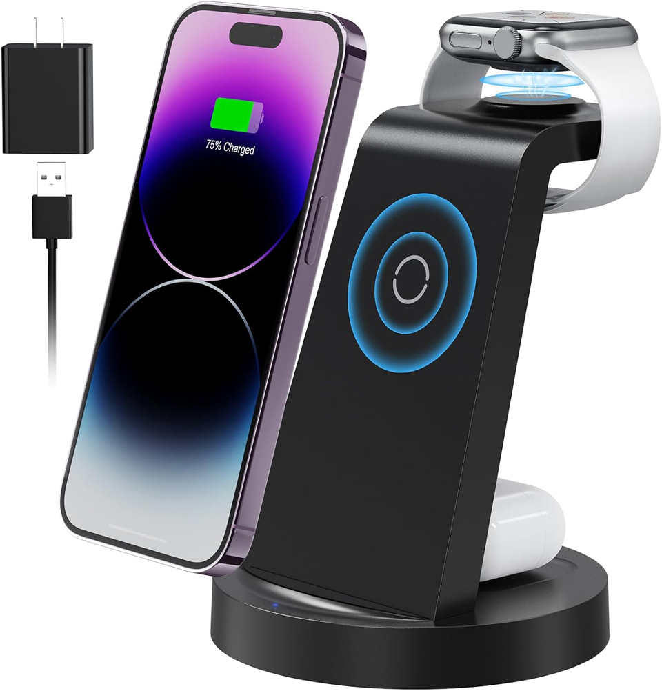 REDKJY 3-In-1 Wireless Charging Station For Apple Devices