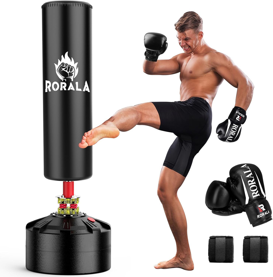 RORALA Punching Bag with Boxing Gloves