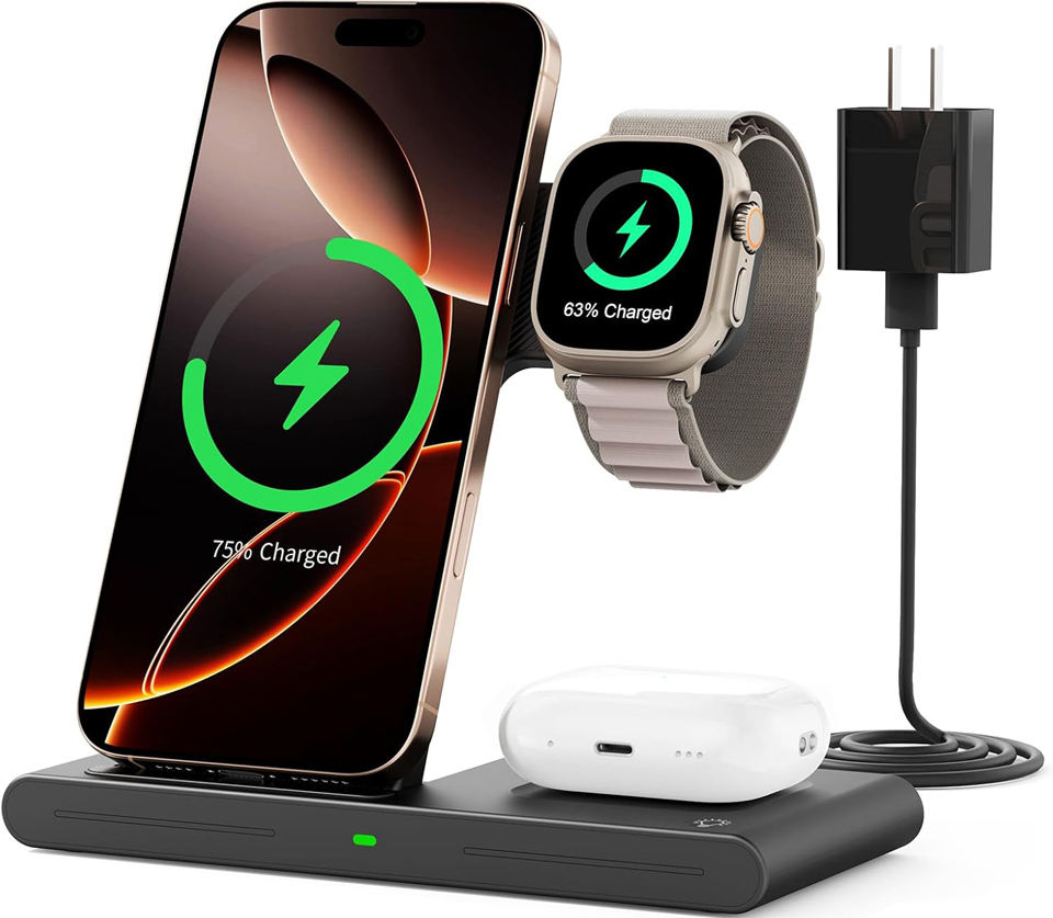 RYND 3-In-1 Fast Max Wireless Charging Station For Devices