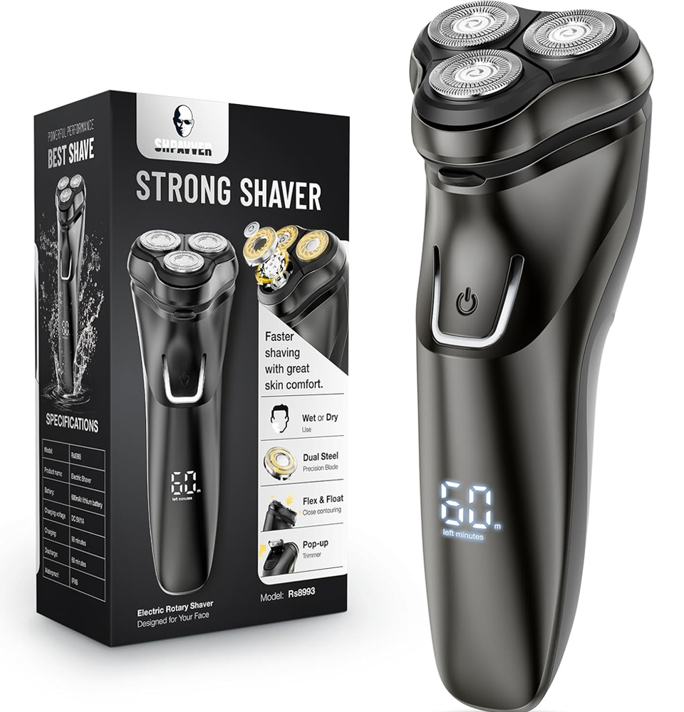 SHPAVVER Cordless Electric Rotary Shaver Razor With USB Fast Charging