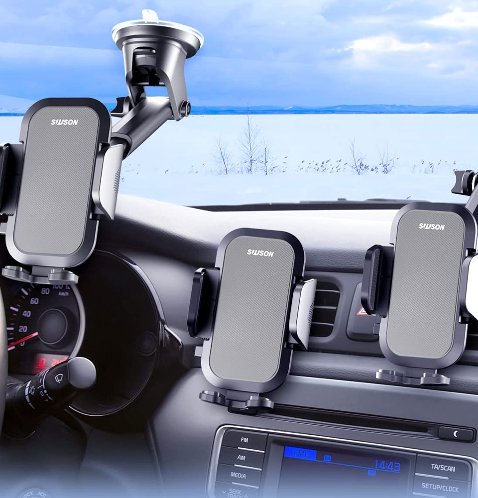 SUUSONCar 3-In-1 Long Arm Phone Holder Mount