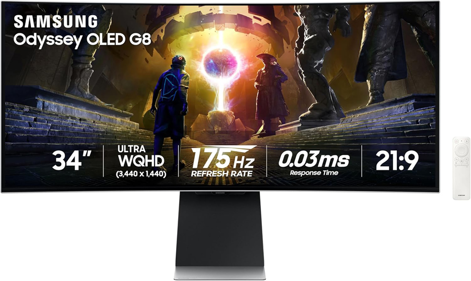 Samsung 34-Inch Odyssey QD-OLED 4K Ultra Curved Gaming Monitor