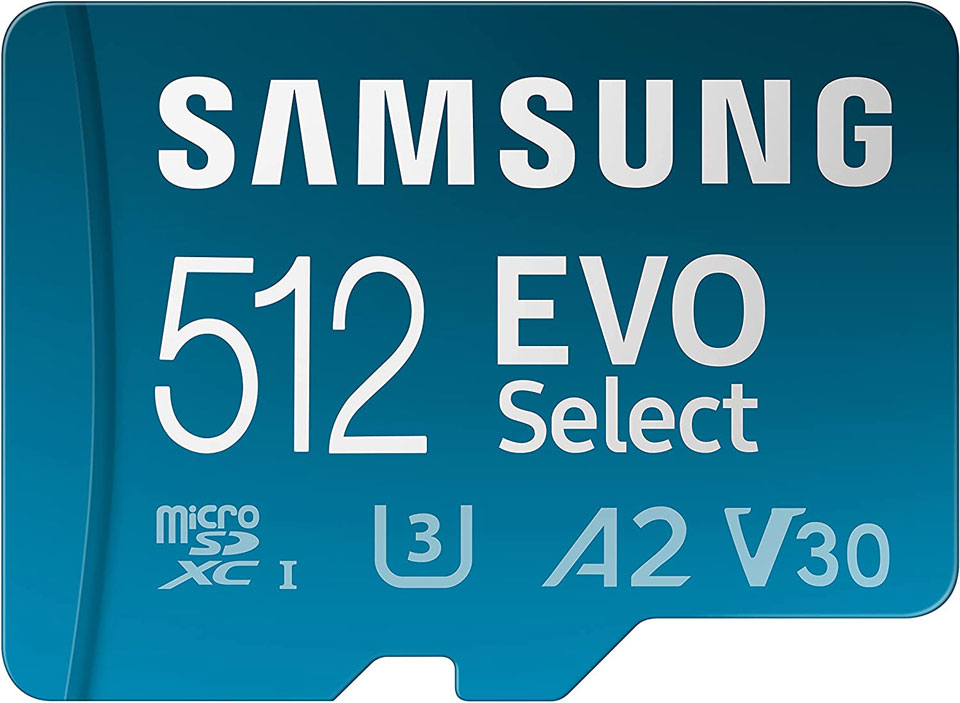 Samsung EVO Select 512GB Micro SD-Memory Card & Adapter