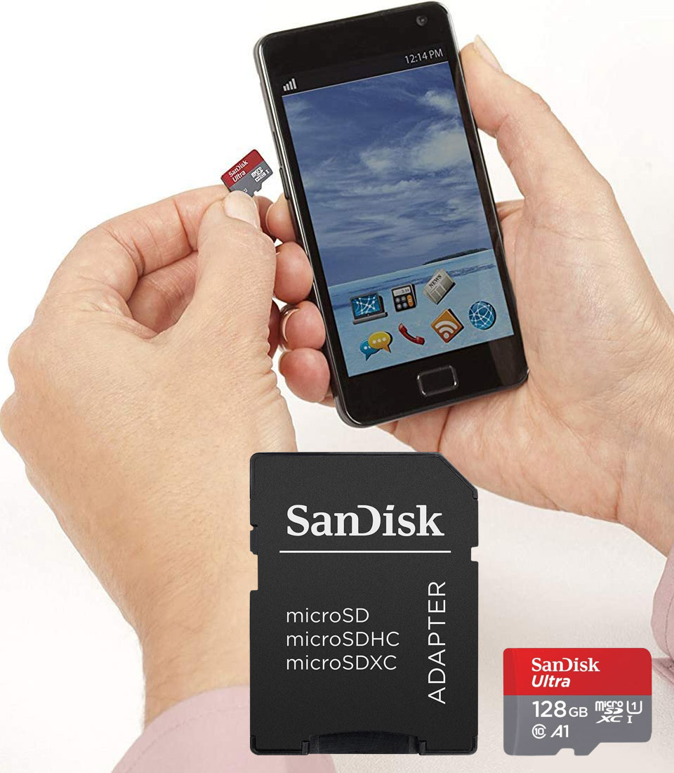 SanDisk 128GB Ultra MicroSDXC Memory Card With Adapter
