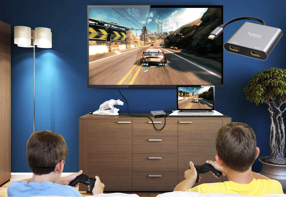 Selore&S-Global USB C To Dual HDMI Adapter