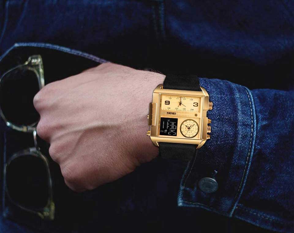 Skmei Men's Square Large Face Sports Watch