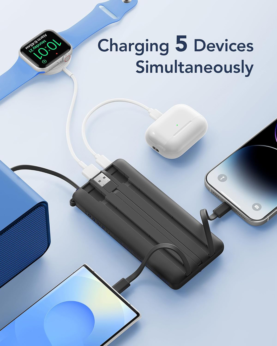 Slim 10,000mAh Power Bank Portable Charger