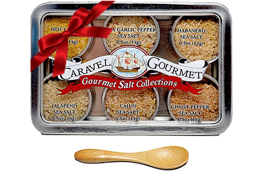 Spicy Hot Sea Salt - Gift Tin with Bamboo Spoon