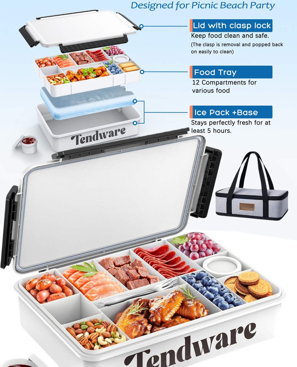   TENDWARE Portable Chill Snack With Reusable Ice Pack