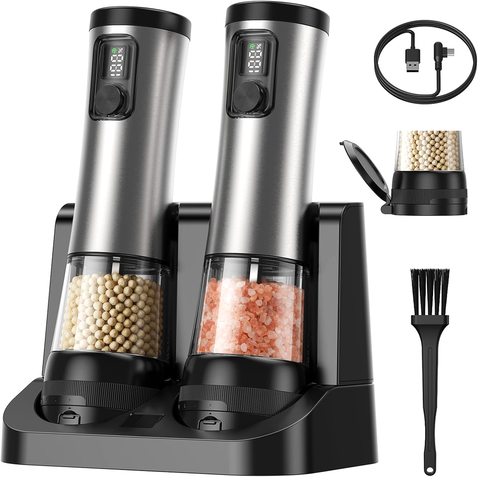TIME4DEALS Electric Salt and Pepper Grinder Set