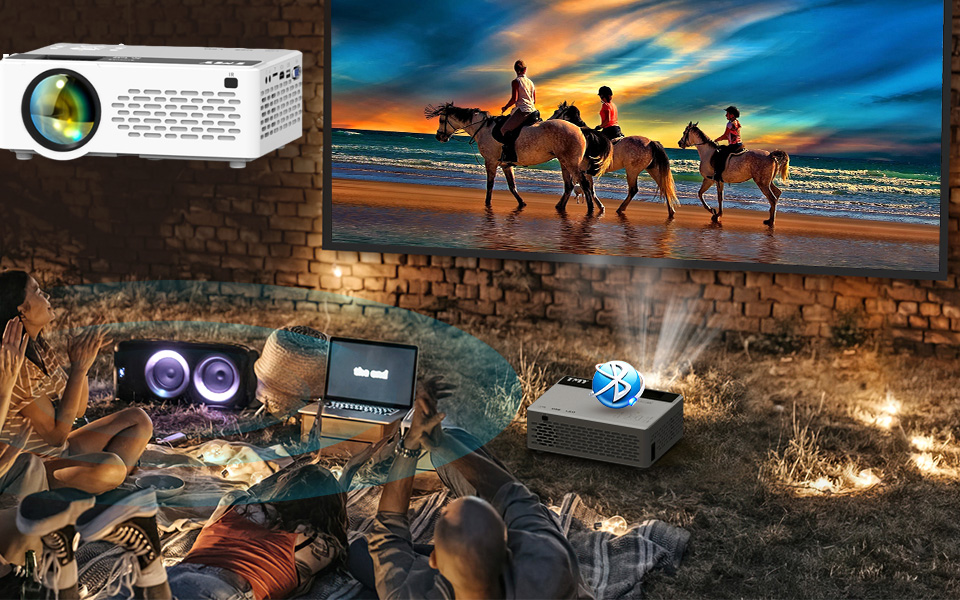 TMY Mini Bluetooth HD Projector With TV Stick