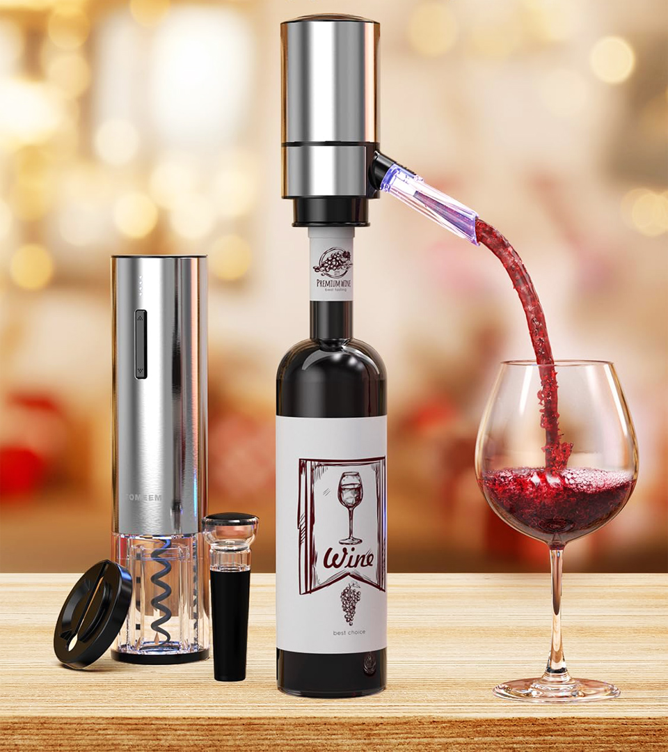TOMEEM Rechargeable Wine Opener Gift Set