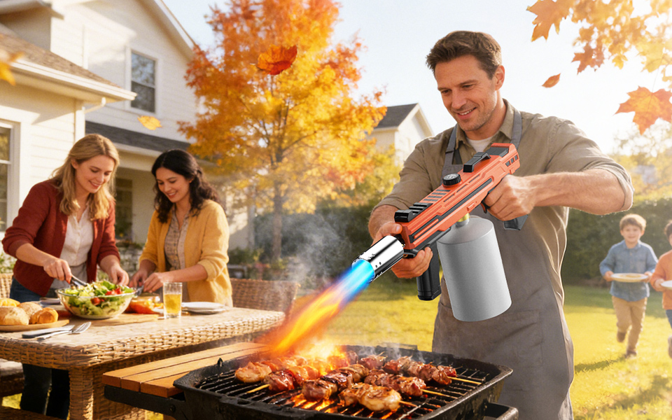 TURN RAISE Adjustable Flame Heavy-Duty Blow Torch For Kitchen And Outdoor