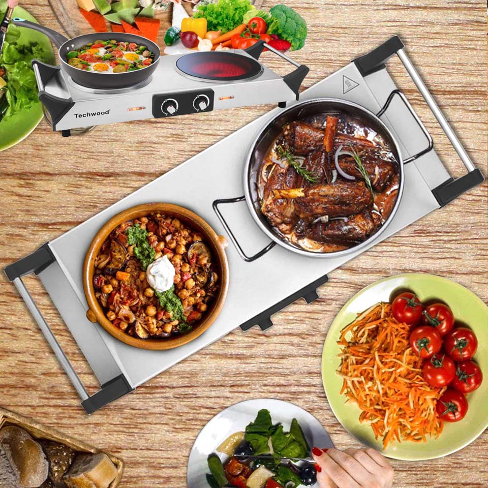 Techwood Infrared Ceramic Double Cooktop Burner