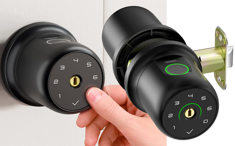 ThorBolt Biometric Fingerprint Door Knob Lock With Keypad