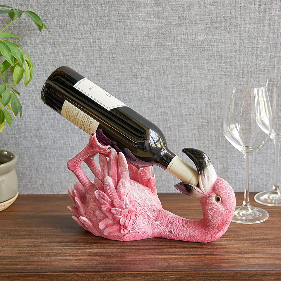 True Flirty Flamingo Polyresin Wine Bottle Holder