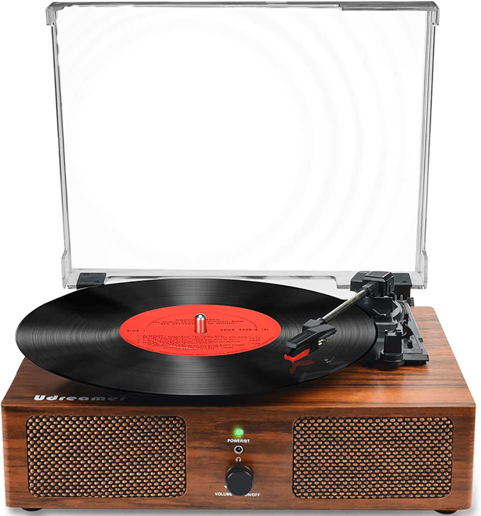 Udreamer Wireless Vinyl Record Player With Built-in Speakers