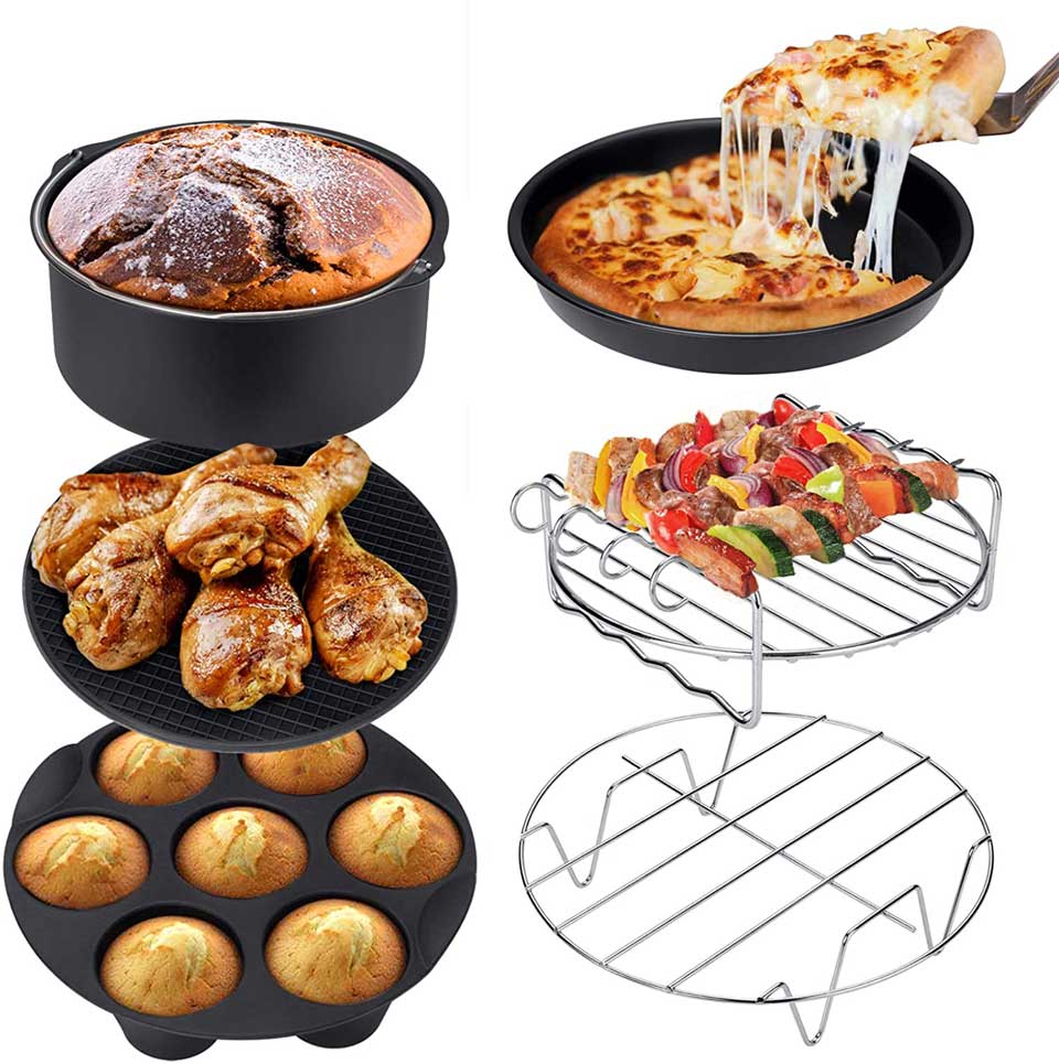 Ultrean 6-Piece Accessories Kit For 5.8Qt And 6Qt Air Fryers 