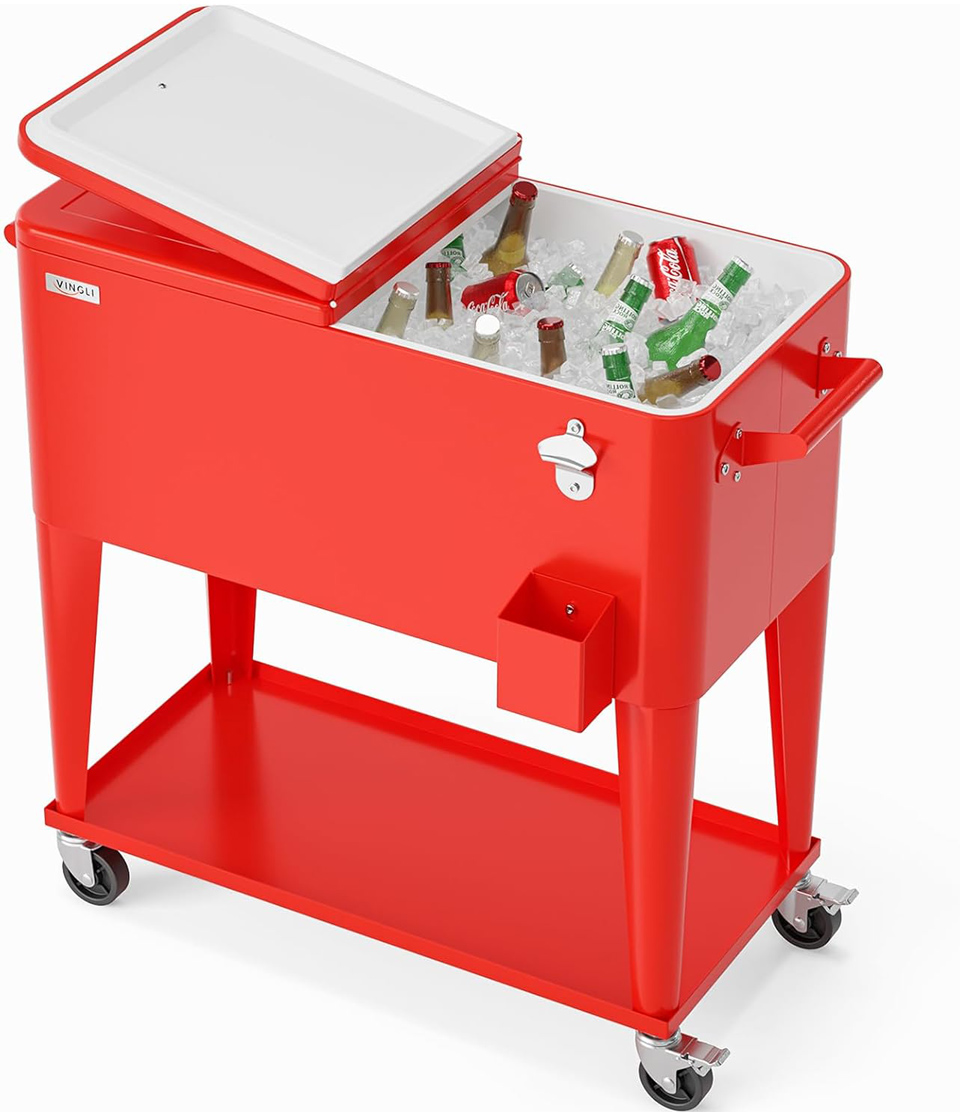 VINGLI 80-Quart Portable Patio Party Bar 