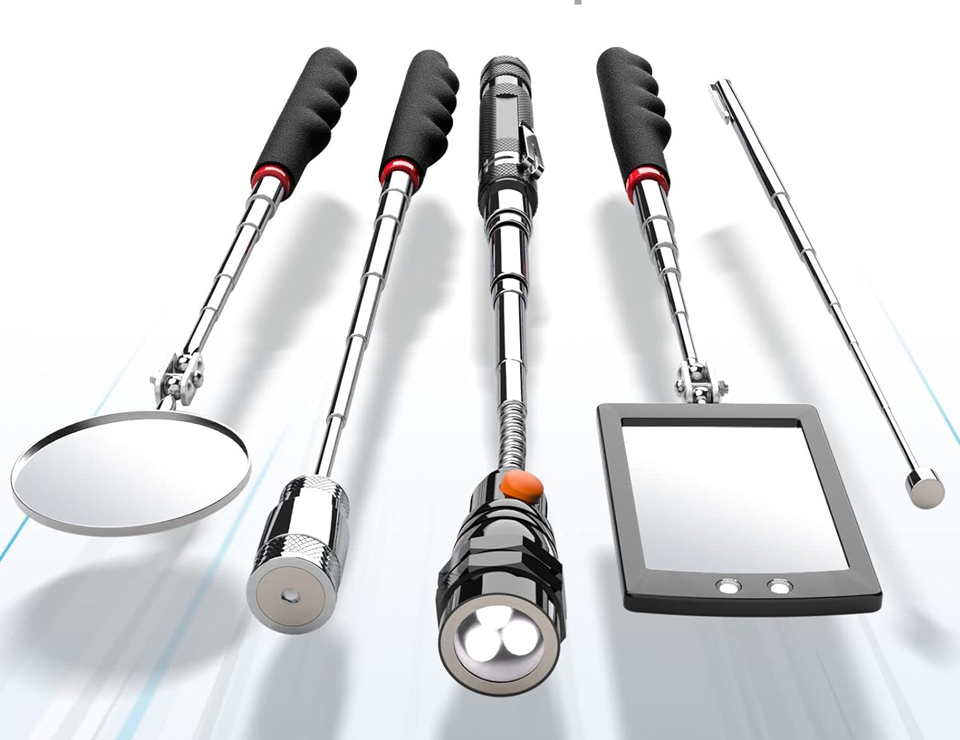 Vibelite Flexible Magnetic Telescoping Pickup Tool With Flashlights