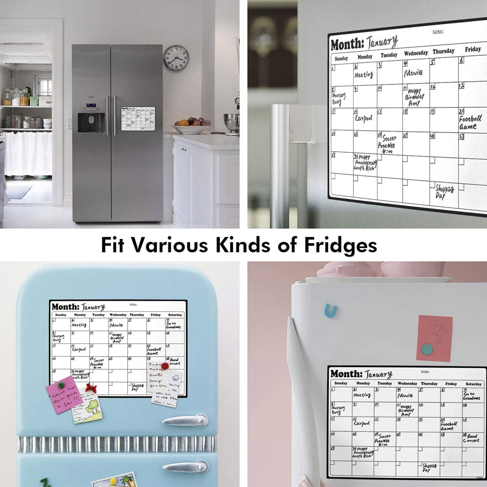 Volcanics Dry Erase Magnetic Fridge Calendar for organizing schedules