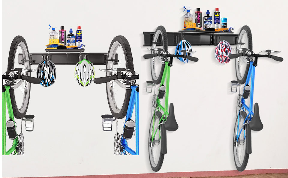 WALMANN 2-Bikes Wall Mounted Storage Rack