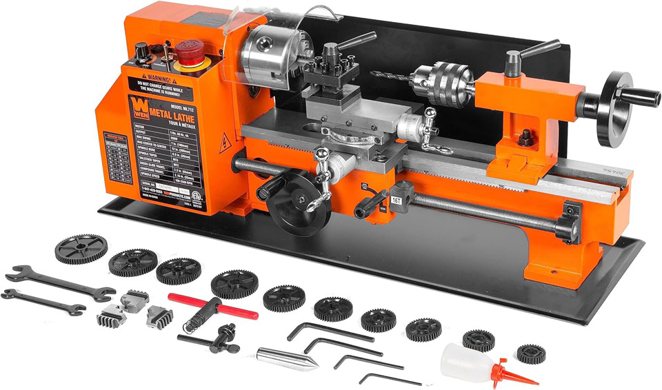WEN 7-by 12-Inch Benchtop Metal Lathe