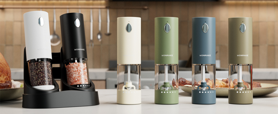 WONMAKE Automatic Electric Salt And Pepper Grinder Set