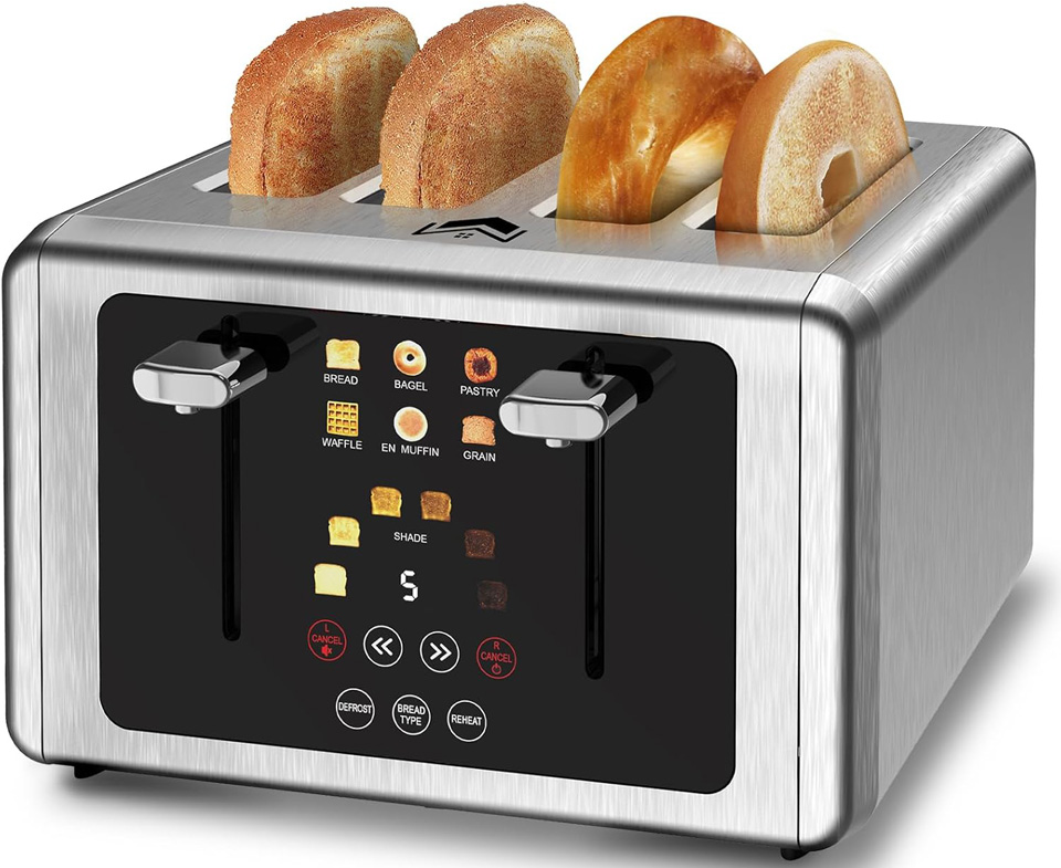 WUNLY 4-Slice Touchscreen Toaster
