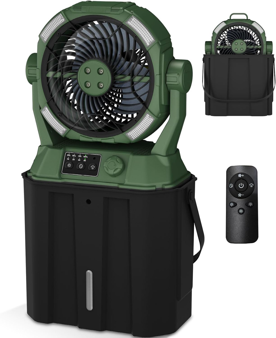 Wilody Portable Rechargeable Misting Fan With Remote Control
