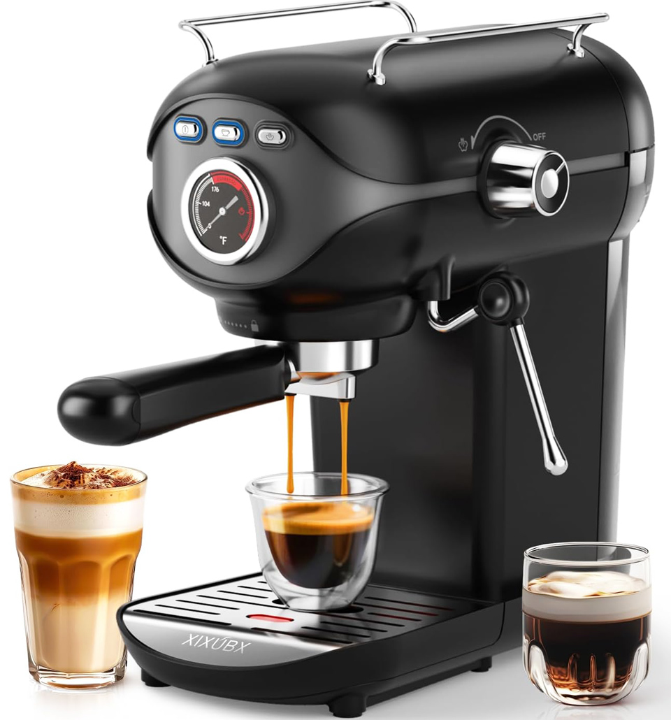   XIXUBX Temperature Control Espresso Machine With Steam Milk Frother 