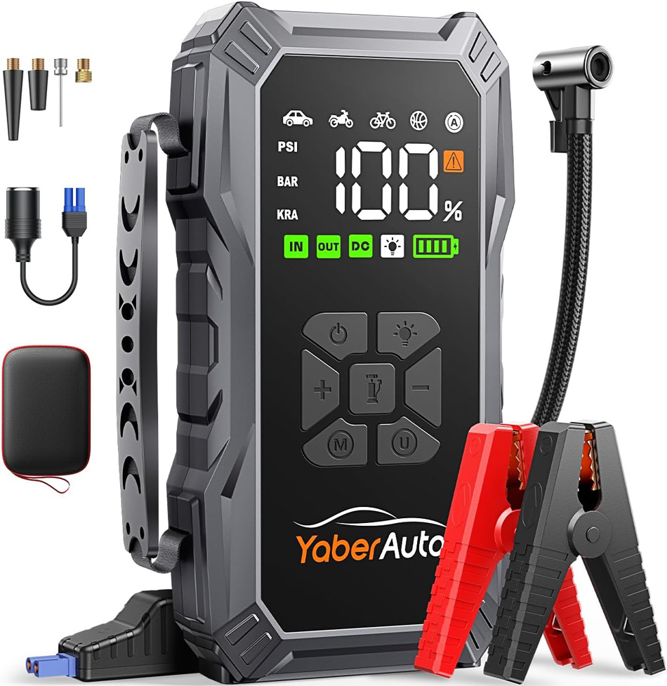 YaberAuto 9-in-1 Jump Starter With Air Compressor