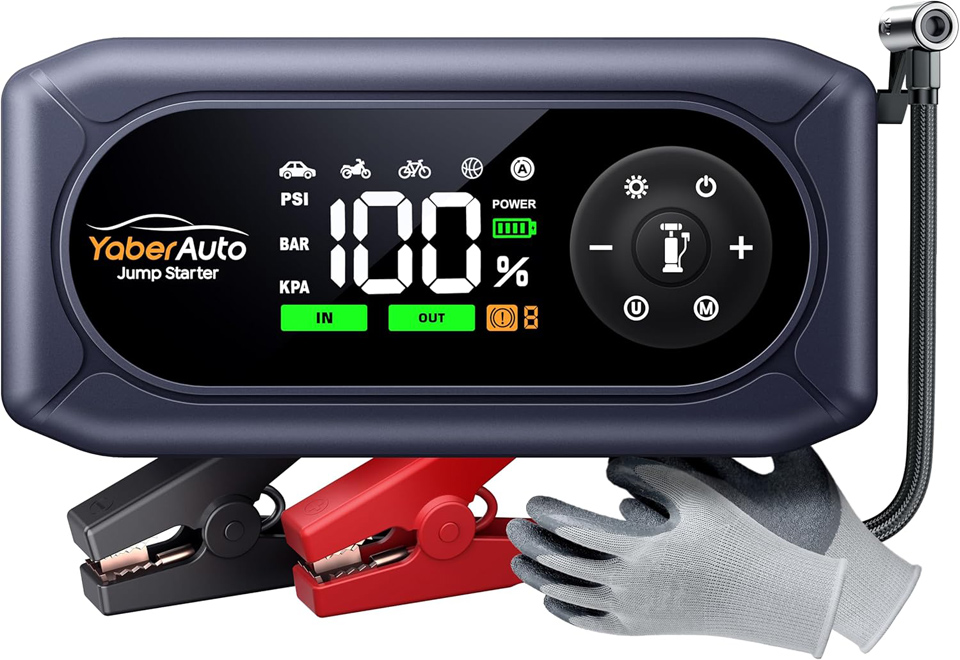 YaberAuto 9-in-1 Jump Starter With Air Compressor
