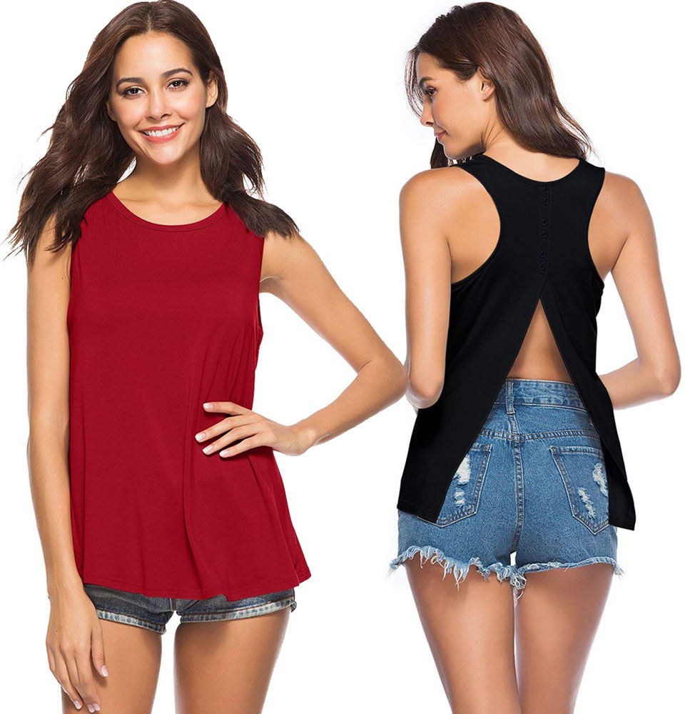 Yucharmyi Sexy Backless Split Summer Top