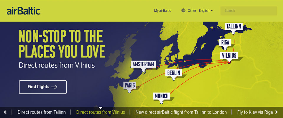 AirBaltic is a Latvian airline