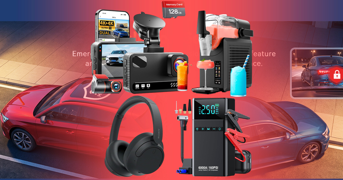Amazon gadget deals featuring a 4K dash cam, frozen drink maker, Sony noise-canceling headphones and smart portable battery charger