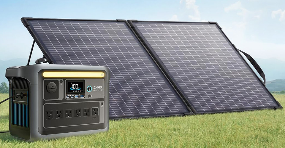 Anker SOLIX C1000 Portable Power Station With 100W Bifacial Panel