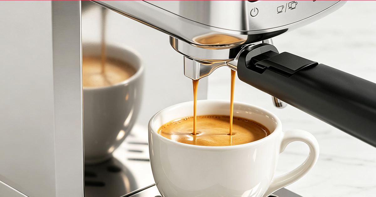 XIXUBX cold brew espresso machine brewing fresh espresso into a white cup, highlighting the rich crema and home coffee-making experience.