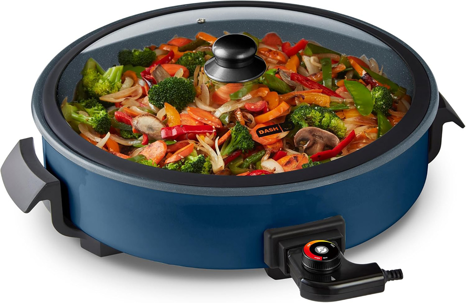 DASH Family Size Electric Ceramic Skillet With Lid