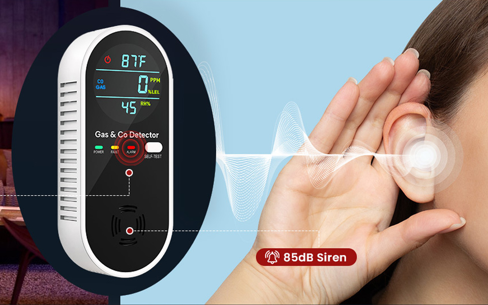 Two-pronged alert system ensures that you and your loved ones can recognize an emergency immediately.