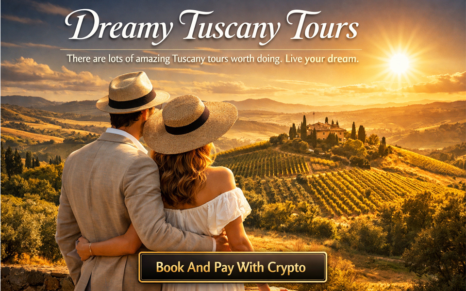 Book your Tuscany tours and pay with crypt and cards
