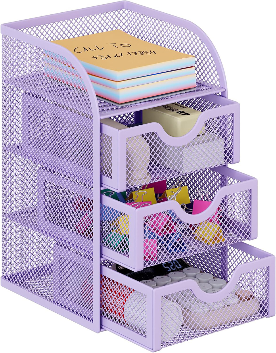 EasyPAG 3-Drawer Mesh Desk Organizer