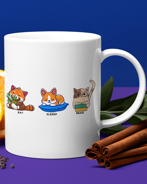Eat Sleep Read Stickers T-shirts Coffee Mugs And More